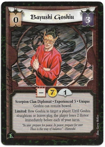 L5r bayushi goshiu - l5r:, (exp